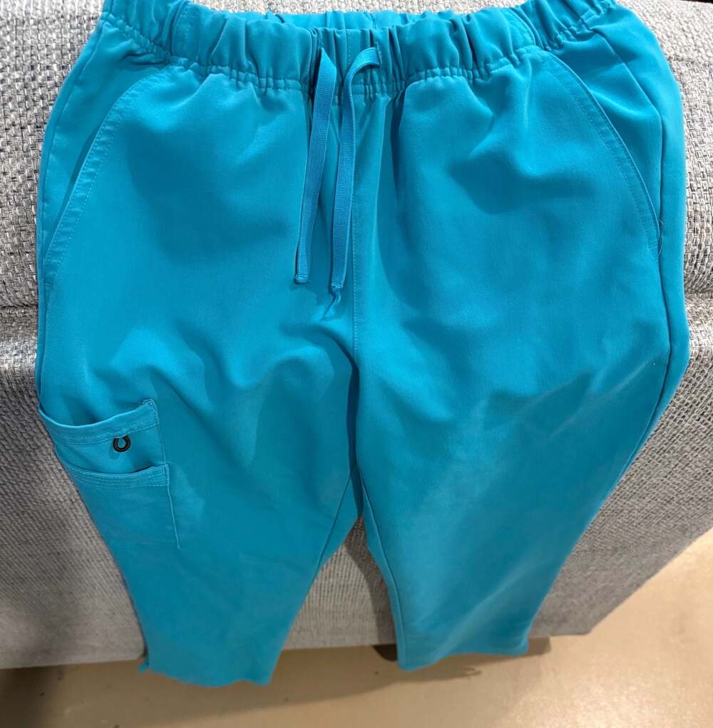 FIGS Livingston Cargo Scrub Pants XS Teal Gentiva Branded
